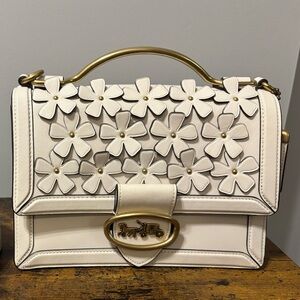 Coach Riley Top Handle 22 With Floral Applique